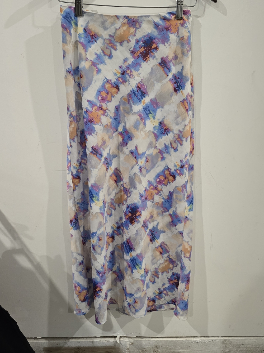 Urban Outfitters Abstract Maxi Skirt in White, Blue, Purple, Tan